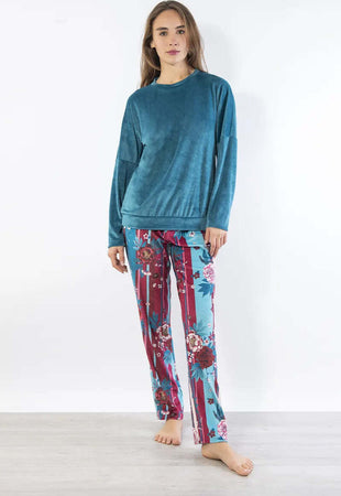 VERDISSIMA-|-Pantalone-pigiama-con-tasche-Ciniglia-Malindi