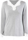 VERDISSIMA-|-Pigiama-maglia-a-V-e-pantalone-polsini