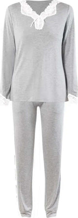 VERDISSIMA-|-Pigiama-maglia-a-V-e-pantalone-polsini