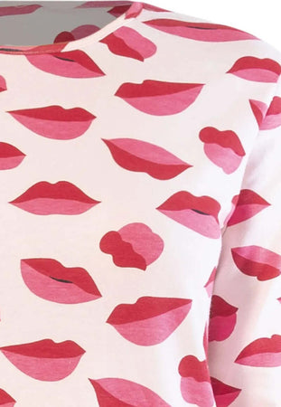 VERDISSIMA-|-Pigiama-maglia-girocollo-e-pantalone-polsini-Kisses