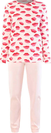 VERDISSIMA-|-Pigiama-maglia-girocollo-e-pantalone-polsini-Kisses