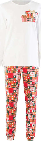 VERDISSIMA-|-Pigiama-maglia-girocollo-e-pantalone-polsini