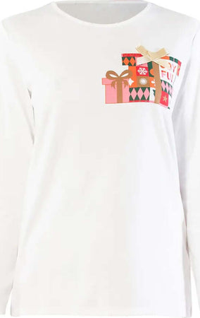 VERDISSIMA-|-Pigiama-maglia-girocollo-e-pantalone-polsini