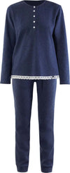 VERDISSIMA-|-Pigiama-maglia-serafino-e-pantalone-polsini