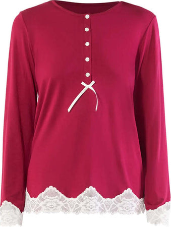 VERDISSIMA-|-Pigiama-maglia-serafino-e-pantalone-viscosa