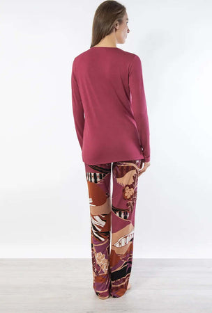 VERDISSIMA-|-Pigiama-maglia-serafino-e-pantalone