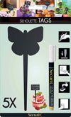 VERMES---SET-5-ETICHETTE-A-FORMA-DI-FARFALLA-CON-PENNARELLO-A-GESSO-LIQUIDO