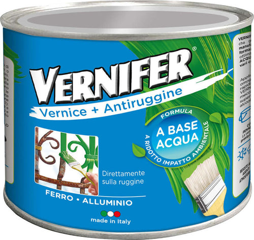 VERNICE-ANTIRUGGINE-BASE-ACQUA-'VERNIFER'-Ml.-500---verde-bosco-brill.(4606)-Arexons