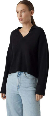 Vero-Moda-maglioncino-polo-nero-Gold
