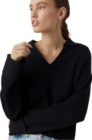 Vero-Moda-maglioncino-polo-nero-Gold
