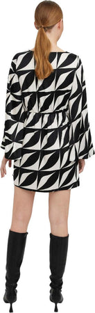 Vero-Moda-mini-abito-Kypra-nero-panna