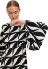 Vero-Moda-mini-abito-Kypra-nero-panna