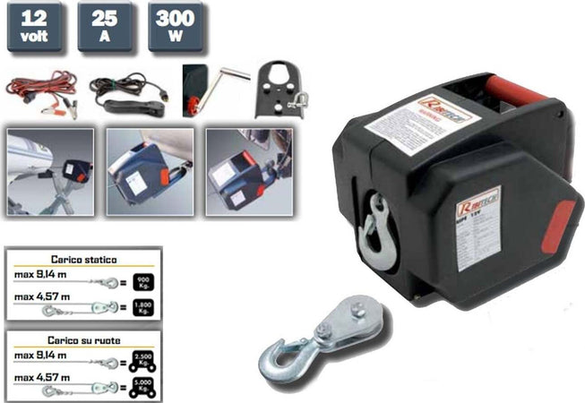 VERRICELLO ARGANO ELETTRICO 12 VOLT PARANCO RIBIMEX RIBITECH CON TELECOMANDO Fai da te/Prodotti per la costruzione/Prodotti per il trasporto materiali/Sollevamento e trazione/Argani e accessori/Argani alimentati/Argani elettrici Trade Shop italia - Napoli, Commerciovirtuoso.it