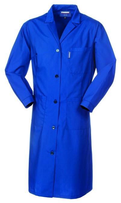 Vestaglia Donna Poliserio Azzurro Camice da Lavoro Misto Cotone Facile Stiro