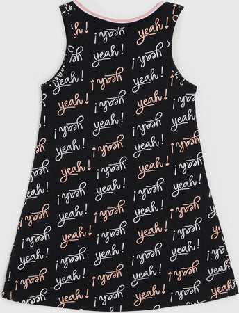 Vestito Bambina Estivo Nero e Rosa You Go Girl Vestitino in Cotone 95% Estate Abito Smanicato Corto Casual Bimba Stampato ABITO Piccole Canaglie - Tropea, Commerciovirtuoso.it
