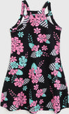 Vestito Bambina Estivo Nero Rosa Stampa Fiori Vestitino Corto Estate Bimba Abito Leggero Casual Abitino Leggero ABITO Piccole Canaglie - Tropea, Commerciovirtuoso.it