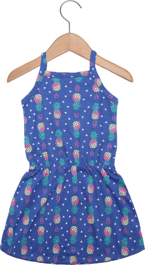 Vestito Bambina Estivo Stampato Multi Colore Vestitino Estate Casual Bimba Leggero 100% Cotone Abito Fantasia Ananas Abitino Corto con Elastico in Vita VESTITO Piccole Canaglie - Tropea, Commerciovirtuoso.it