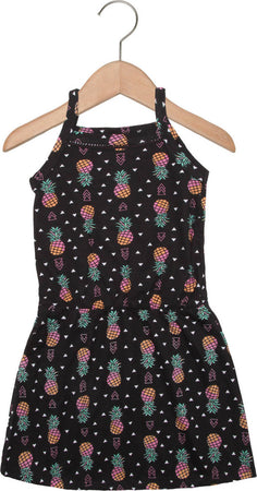 Vestito Bambina Estivo Stampato Multi Colore Vestitino Estate Casual Bimba Leggero 100% Cotone Abito Fantasia Ananas Abitino Corto con Elastico in Vita VESTITO Piccole Canaglie - Tropea, Commerciovirtuoso.it