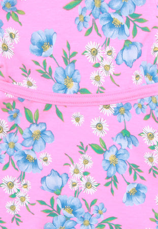 Vestito Bambina Fiori Rosa Estivo Vestitino Fiori Azzurri Multi Colore Fantasia Floreale Abito Estate Bimba Mezze Maniche Abitino Casual 96% Cotone ABITO Piccole Canaglie - Tropea, Commerciovirtuoso.it