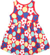Vestito Bambina Stampato Colorato Estivo Vestitino Fiori e Cuori Rosso Blu Giallo Multi Colore Fantasia Abito Estate Bimba Abitino Casual 100% Cotone VESTITO Piccole Canaglie - Tropea, Commerciovirtuoso.it
