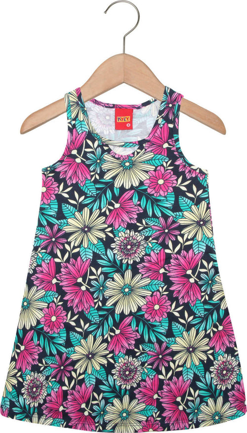 Vestito Bambina Stampato Colorato Estivo Vestitino Fiori Multi Colore Fantasia Abito Estate Bimba Abitino Casual 100% Cotone VESTITO Piccole Canaglie - Tropea, Commerciovirtuoso.it