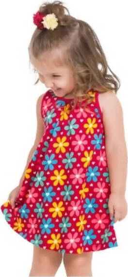 Vestito Bambina Stampato Colorato Estivo Vestitino Fiori Multi Colore Fantasia Abito Estate Bimba Abitino Casual 100% Cotone ABITO Piccole Canaglie - Tropea, Commerciovirtuoso.it