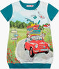 Vestito Bambina Turchese 100% Cotone Stampato Multi Colore Vestitino Estivo Girocollo Mezze Maniche Bimba Estivo Casual Abito Estate vestito bambina/ragazza Piccole Canaglie - Tropea, Commerciovirtuoso.it