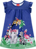 Vestito Bimba Estivo Blu Stampato Safari Vestitino Estate Bambina Colorato in Cotone Abitino Casual Giorno Stampa Animali Safari ABITO Piccole Canaglie - Tropea, Commerciovirtuoso.it