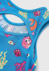 Vestito Estivo Bambina Azzurro Sirenetta Vestitino Estate Stampato Colorato Bimba Sirena Abitino Corto in Cotone Girocollo Senza Maniche Abito Casual Bambina ABITO Piccole Canaglie - Tropea, Commerciovirtuoso.it