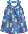 Vestito Estivo Bambina Azzurro Sirenetta Vestitino Estate Stampato Colorato Bimba Sirena Abitino Corto in Cotone Girocollo Senza Maniche Abito Casual Bambina ABITO Piccole Canaglie - Tropea, Commerciovirtuoso.it