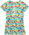 Vestito Estivo Bambina Fiori Multi Color 100% Cotone Mezze Maniche Girocollo Vestitino Bimba con Coulisse Abito Estate Girl fashion Abitino vestito bambina/ragazza Piccole Canaglie - Tropea, Commerciovirtuoso.it