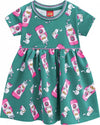Vestito Estivo Bambina Verde Acqua Azzurro Gattini Rosa Neon Vestitino Bimba Estate Abito Leggero Gatti Rosa Girocollo Abitino Corto Mezze Maniche ABITO Piccole Canaglie - Tropea, Commerciovirtuoso.it