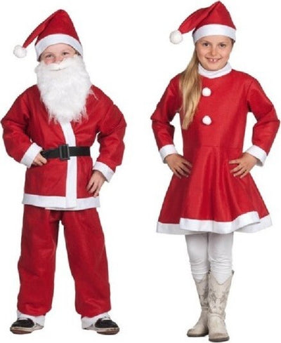 Vestito-Vestitino-Per-Bambini-Babbo-Natale-Bambini-E-Bambine-Da-6-A-9-Anni-Rosso