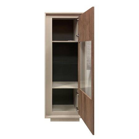 Vetrina Open con anta noce mercure e cashmere