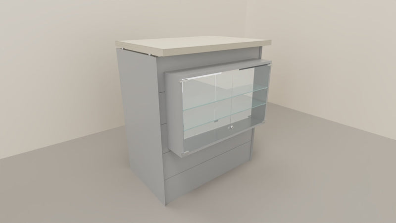Vetrina per banco vendita cm. 81x15x49h
