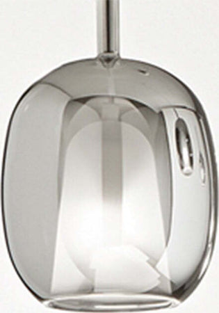 Vetro-Borosilicato-Contemporaneo-Rain-Fumè-Specchiato-D17,5-Senza-Rosone
