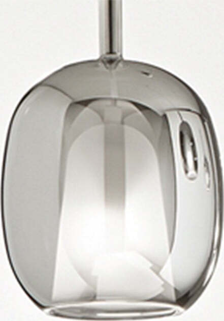 Vetro-Borosilicato-Contemporaneo-Rain-Fumè-Specchiato-D17,5-Senza-Rosone