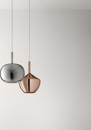 Vetro-Borosilicato-Contemporaneo-Rain-Fumè-Specchiato-D22,5-Senza-Rosone