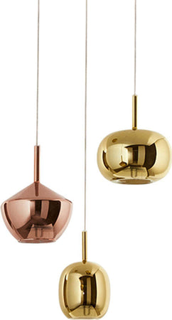 Vetro-Borosilicato-Contemporaneo-Rain-Oro-Specchiato-D17,5-Senza-Rosone