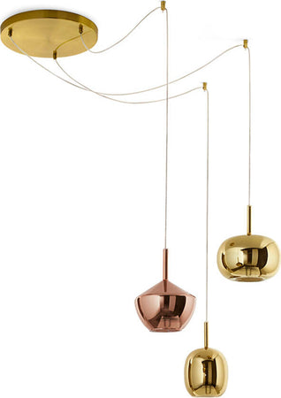 Vetro-Borosilicato-Contemporaneo-Rain-Oro-Specchiato-D22,5-Senza-Rosone