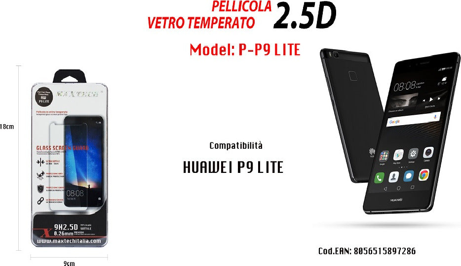 Vetro Temperato Curvo Nero Pellicola In Vetro Temperato 9D Per Huawei P9 Plus - Bordo Curvo Nero, Protezione Totale! Protettore Schermo Totale - Foto 13