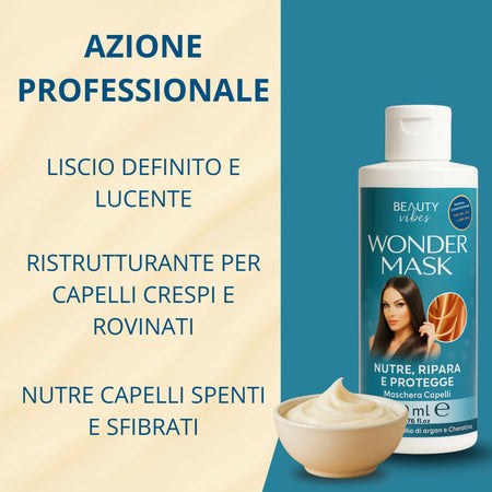Wonder Mask Maschera Per Capelli Trattamento Professionale Capelli Secchi Nutriente Luminosi 200ml