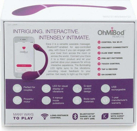 Vibratore Con Controllo Tramite App Smarthphone Kiiroo Ohmibod Esca2 Connexion Salute e cura della persona/Erotismo e contraccezione/Sex toys/Vibratori/Vibratori classici Kondorama - Martinsicuro, Commerciovirtuoso.it