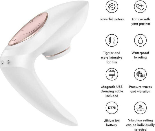 Vibratore per Coppia Satisfyer Pro 4 Couples Contactless Per Coppia Clitoride Pene Punto G 11 programmi di onde di pressione 10 programmi di vibrazione Salute e cura della persona/Erotismo e contraccezione/Sex toys/Vibratori/Vibratori per coppia Kondorama - Martinsicuro, Commerciovirtuoso.it