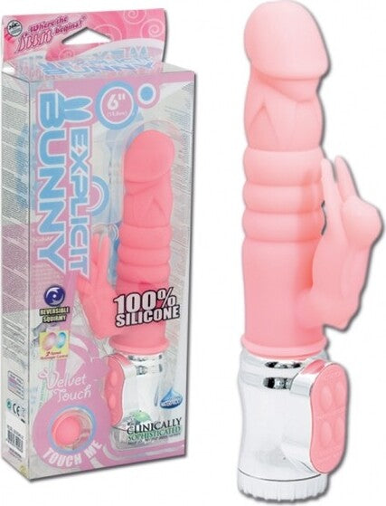 Vibratore Rabbit Explicit Bunny Rabbit 100% Silicone 15.2 cm con 2 Modalità di Vibrazione e Rotazione Salute e cura della persona/Erotismo e contraccezione/Sex toys/Vibratori/Vibratori Rabbit Kondorama - Martinsicuro, Commerciovirtuoso.it