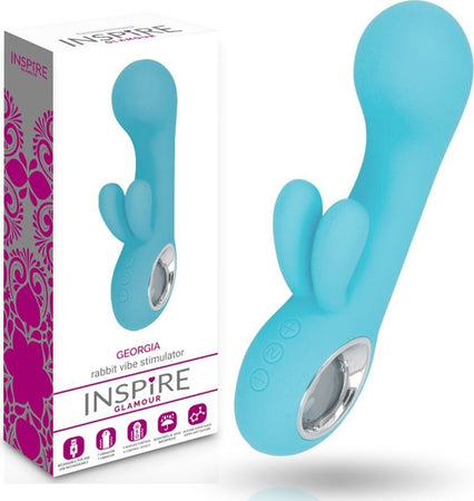 Vibratore Rabbit In Silicone turchese Impermeabile Inspire Glamour Georgia Turquoise Salute e cura della persona/Erotismo e contraccezione/Sex toys/Vibratori/Vibratori Rabbit Kondorama - Martinsicuro, Commerciovirtuoso.it