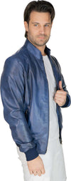 Victor---Bomber-Uomo-Blu-in-vera-pelle