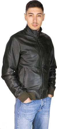Victor---Bomber-Uomo-Verde-in-vera-pelle