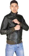 Victor---Bomber-Uomo-Verde-in-vera-pelle