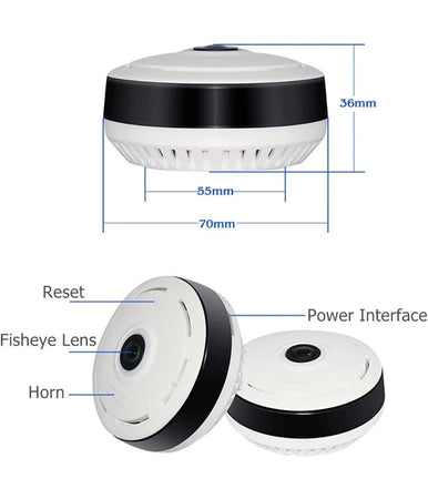Videocamera Telecamera Panoramica A 360 Wifi Ip Video Sorveglianza Eye S 3.0mp
